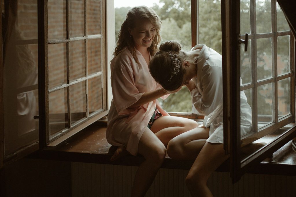 bride and her maid of honor